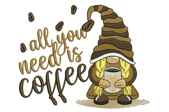 Coffee Girl Gnome: A Smart Embroidery Pick for Small Biz