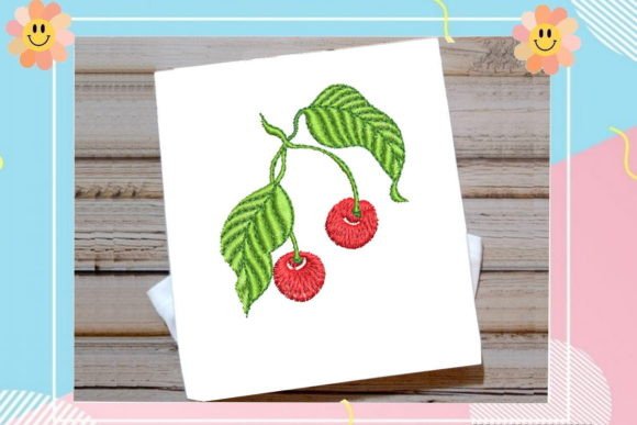 Cute Red Cherry: A Seasonal Embroidery Gem