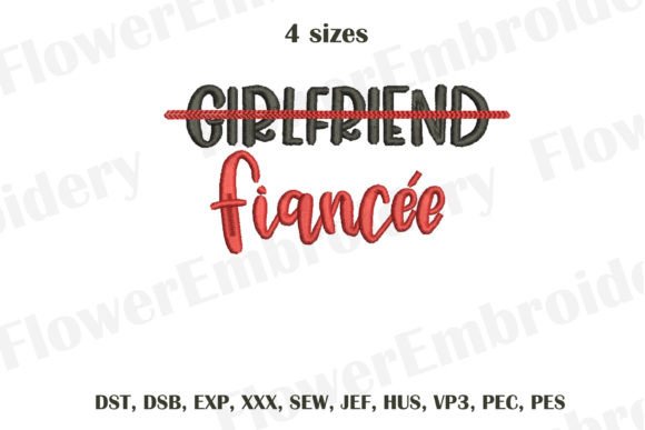 Fiancee: A Sweet, Romantic Embroidery Design for Meaningful Gifts
